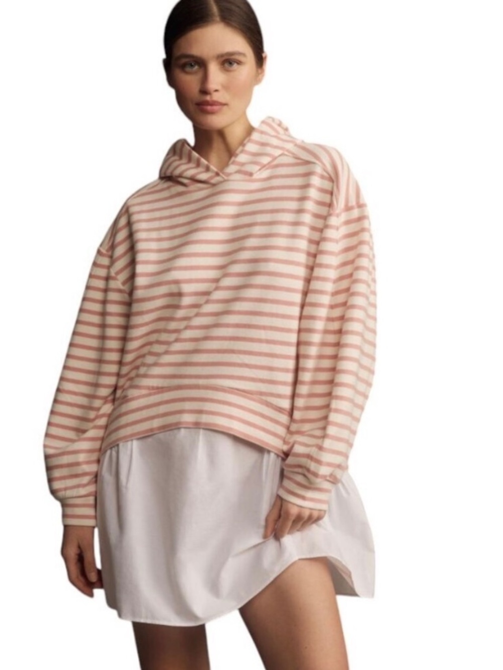 Anthropologie NWT Pilcro Hooded Sweatshirt Twofer Mini Dress